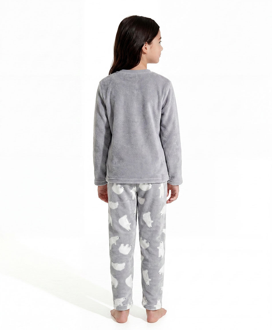 Pijama ni&ntilde;a coral sue&ntilde;os blancos