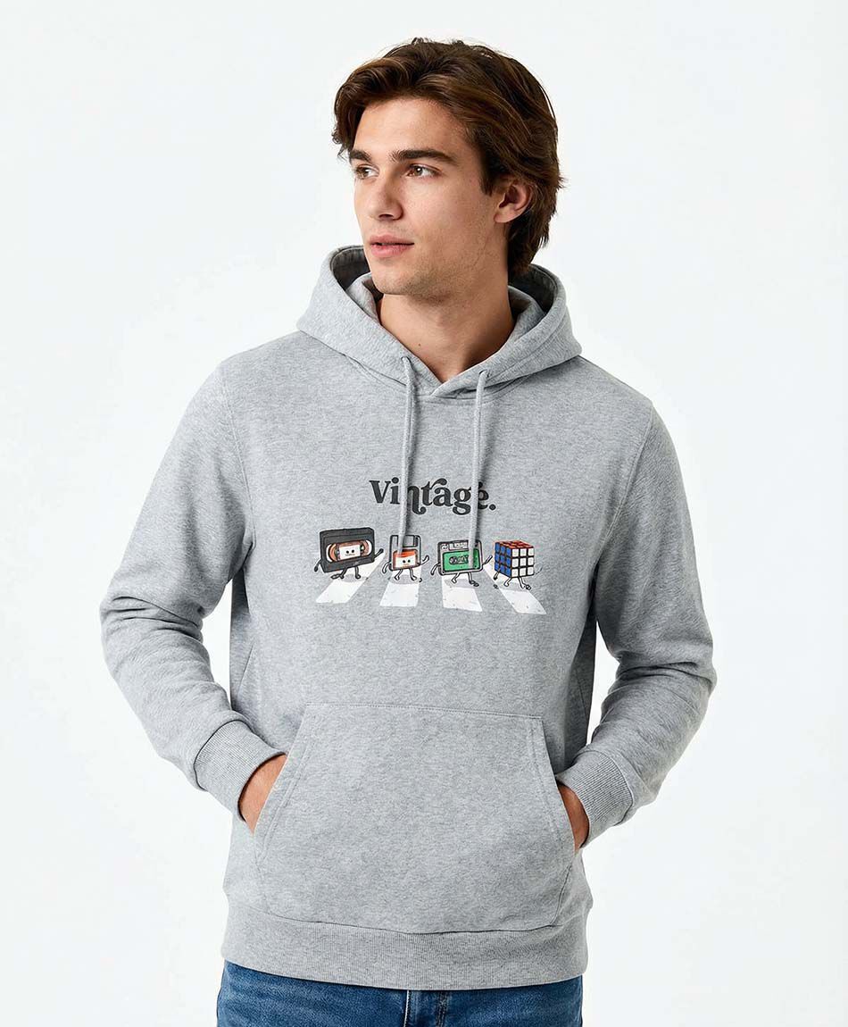 Poler&oacute;n hombre con capucha vintaje