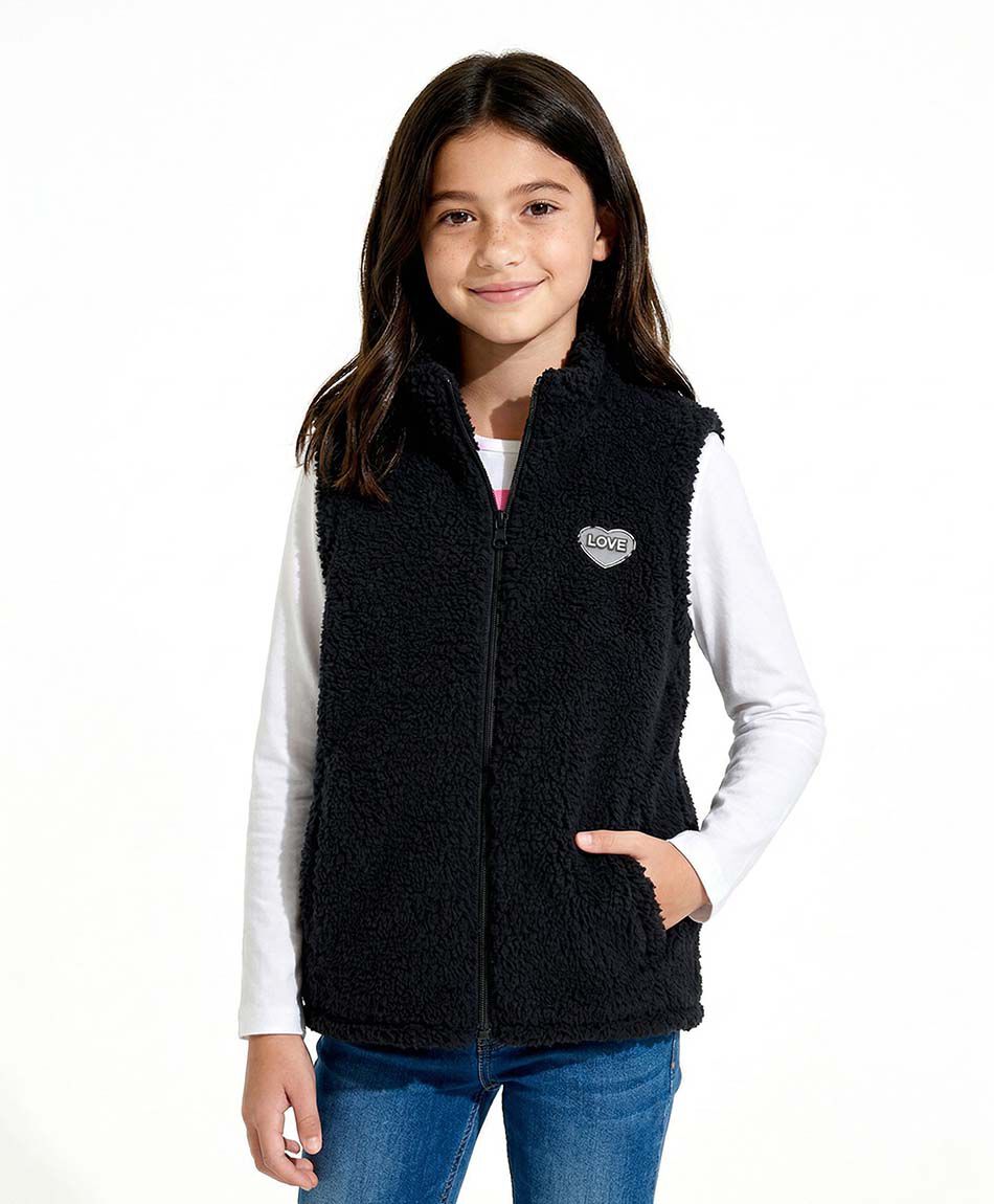 Buzo ni&ntilde;a vest chiporro negro