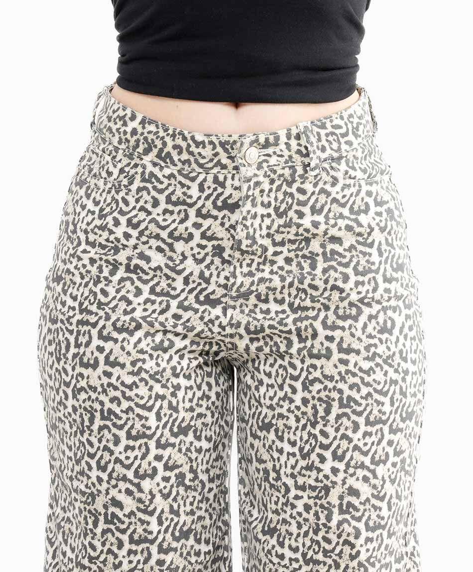 Jeans mujer animal print wide