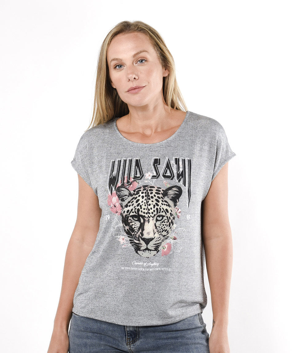 Remera mujer leopardo wild
