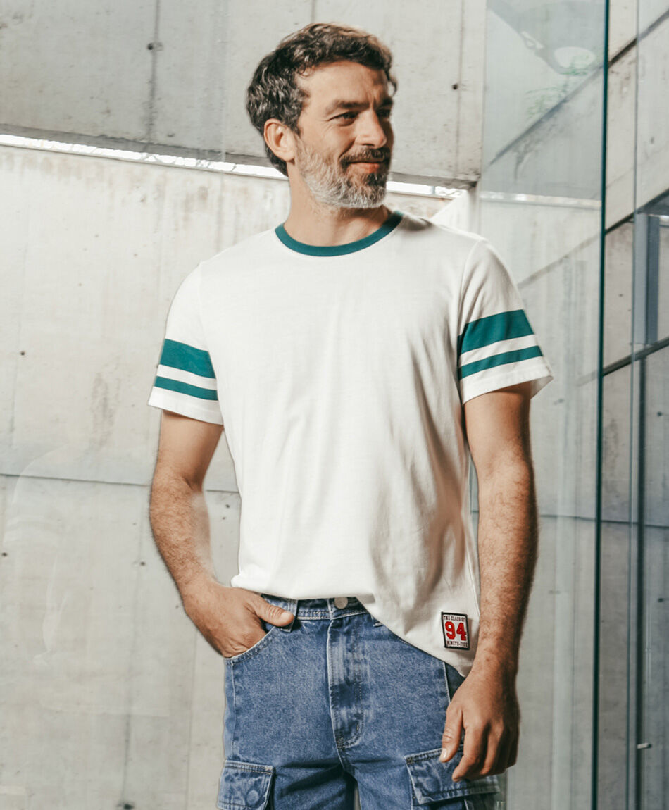 Remera hombre lineas mangas