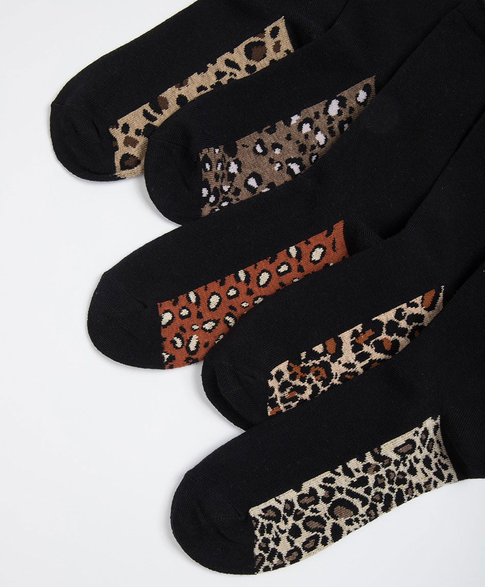 Pack 5 calcetines mujer mix animal print
