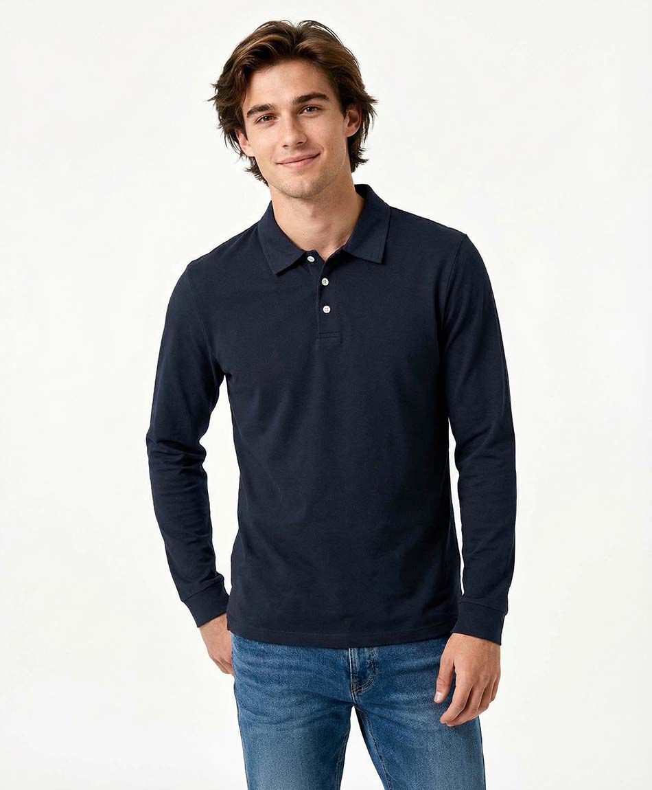 Remera hombre manga larga piqu&eacute;