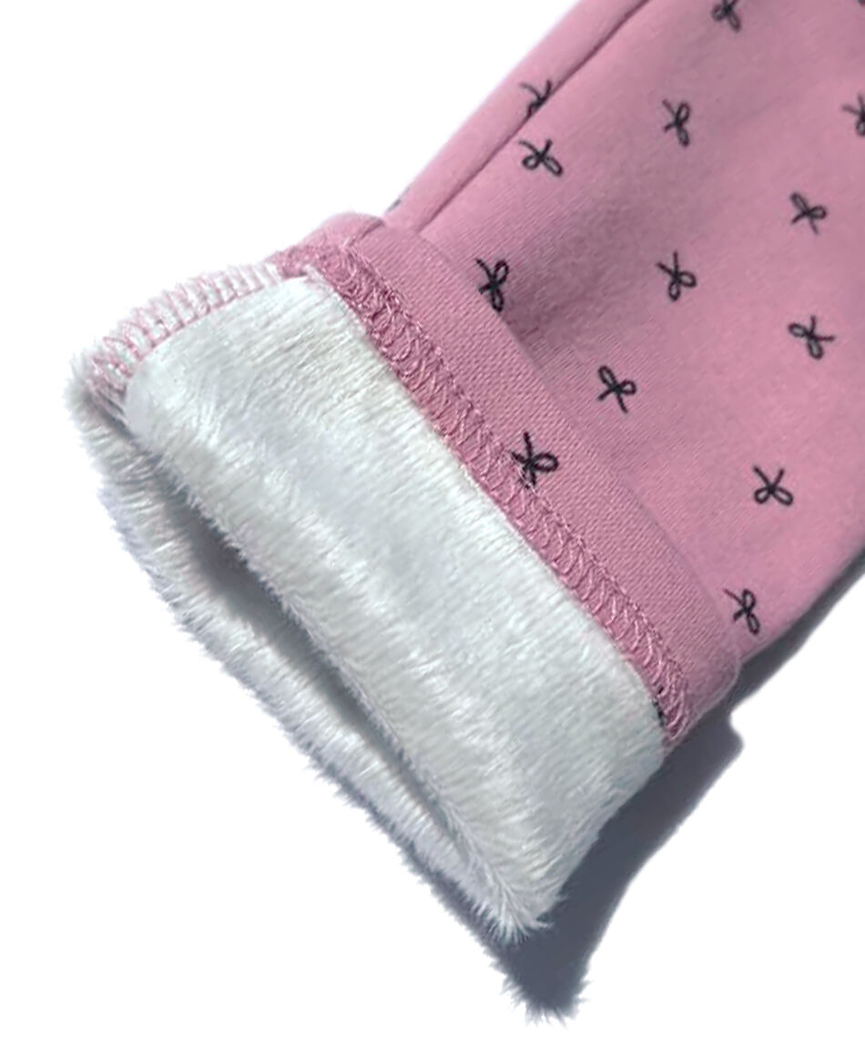 Leggins beb&eacute; forrada cintas rosado