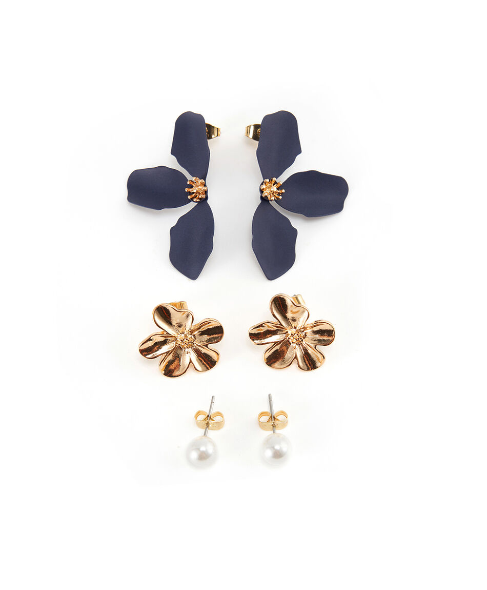 Set aros mujer flores