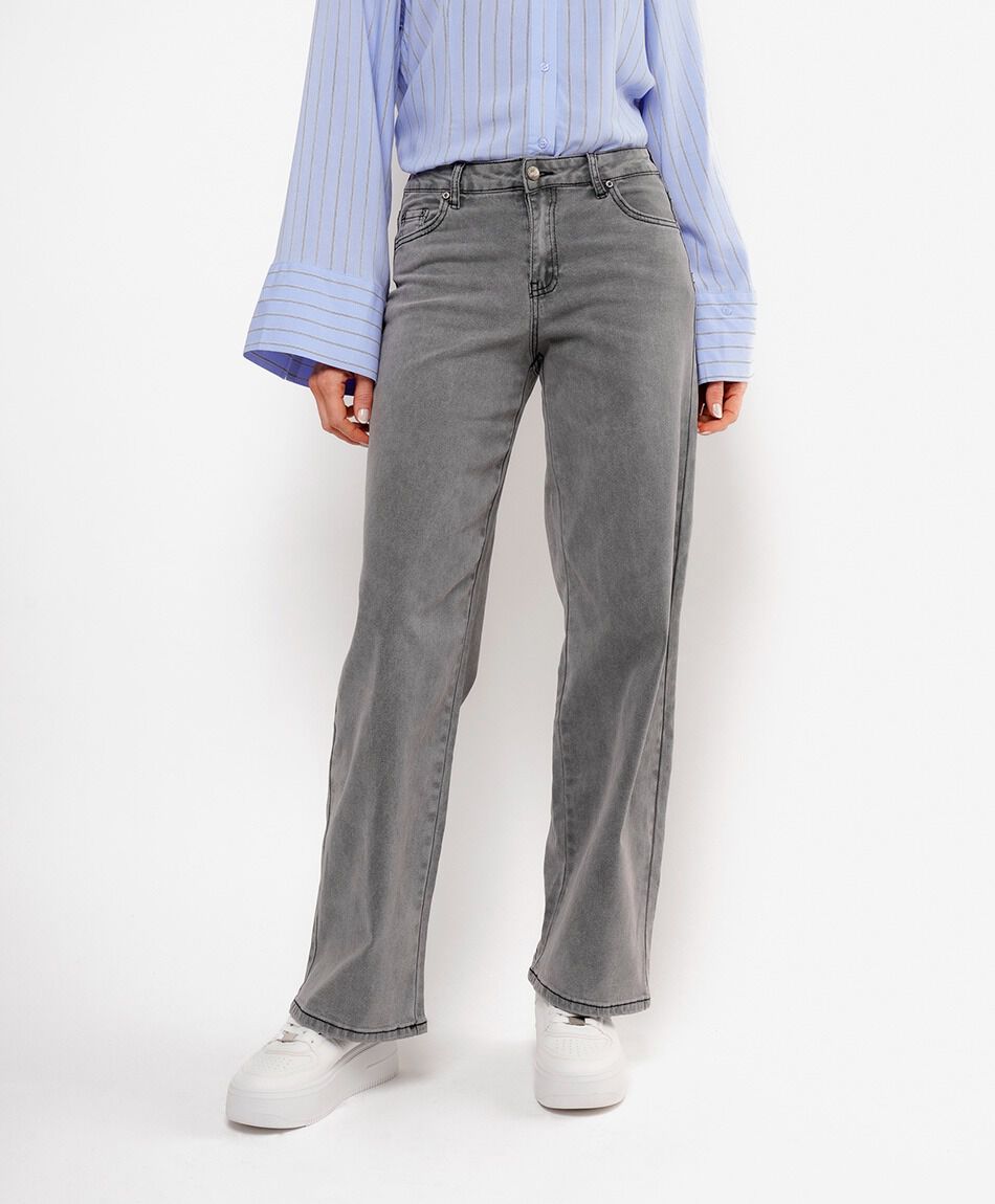Jeans mujer wide leg estrella negra