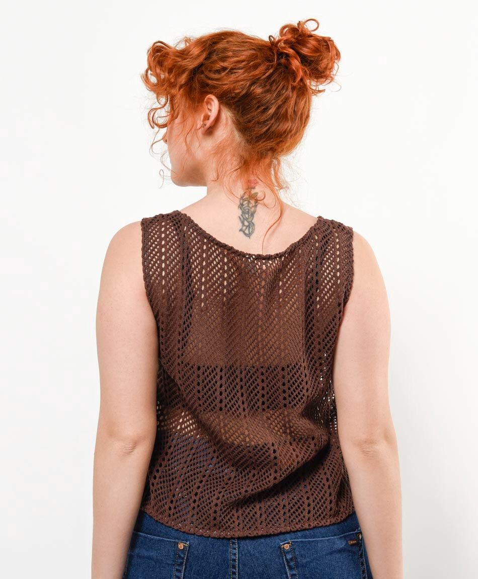 Cardigan mujer crochet botones calado