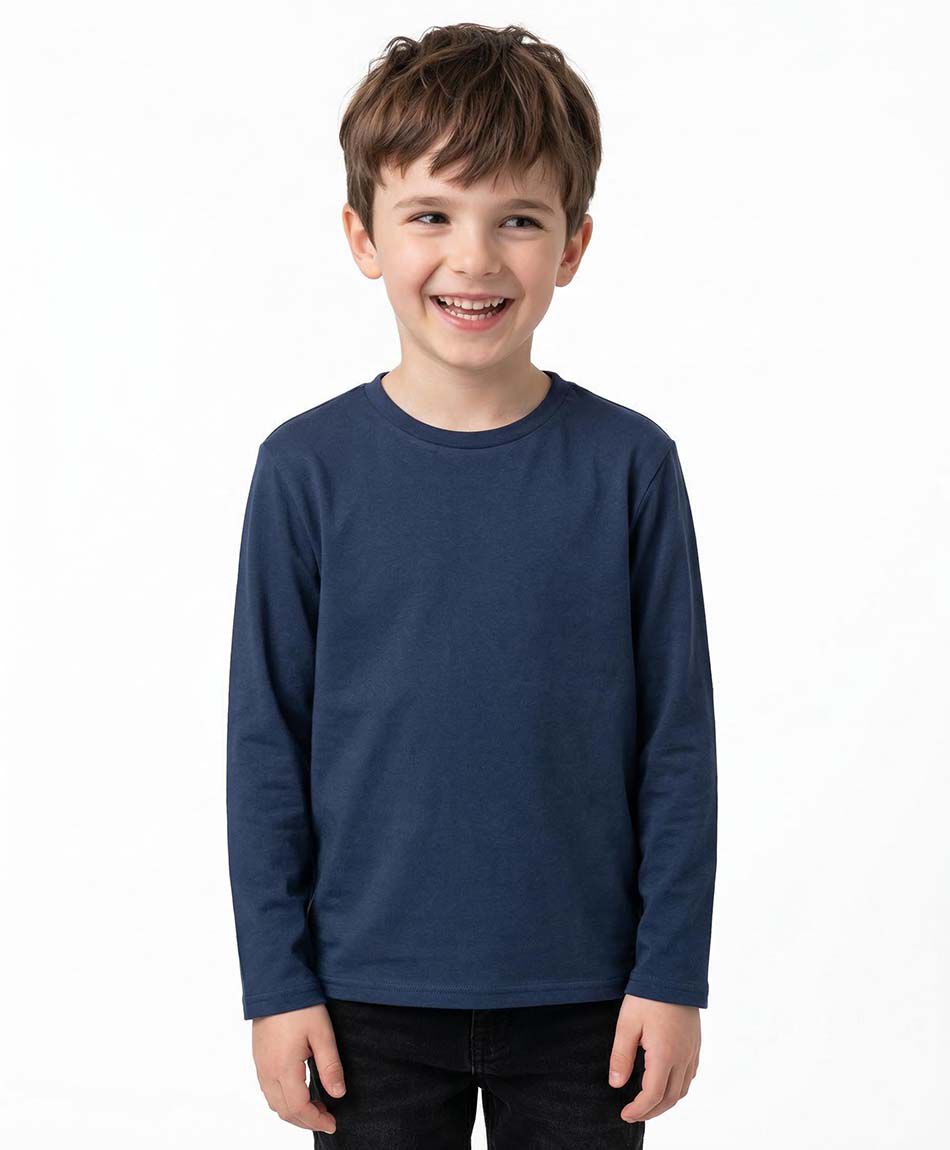 Remera ni&ntilde;o b&aacute;sica manga larga