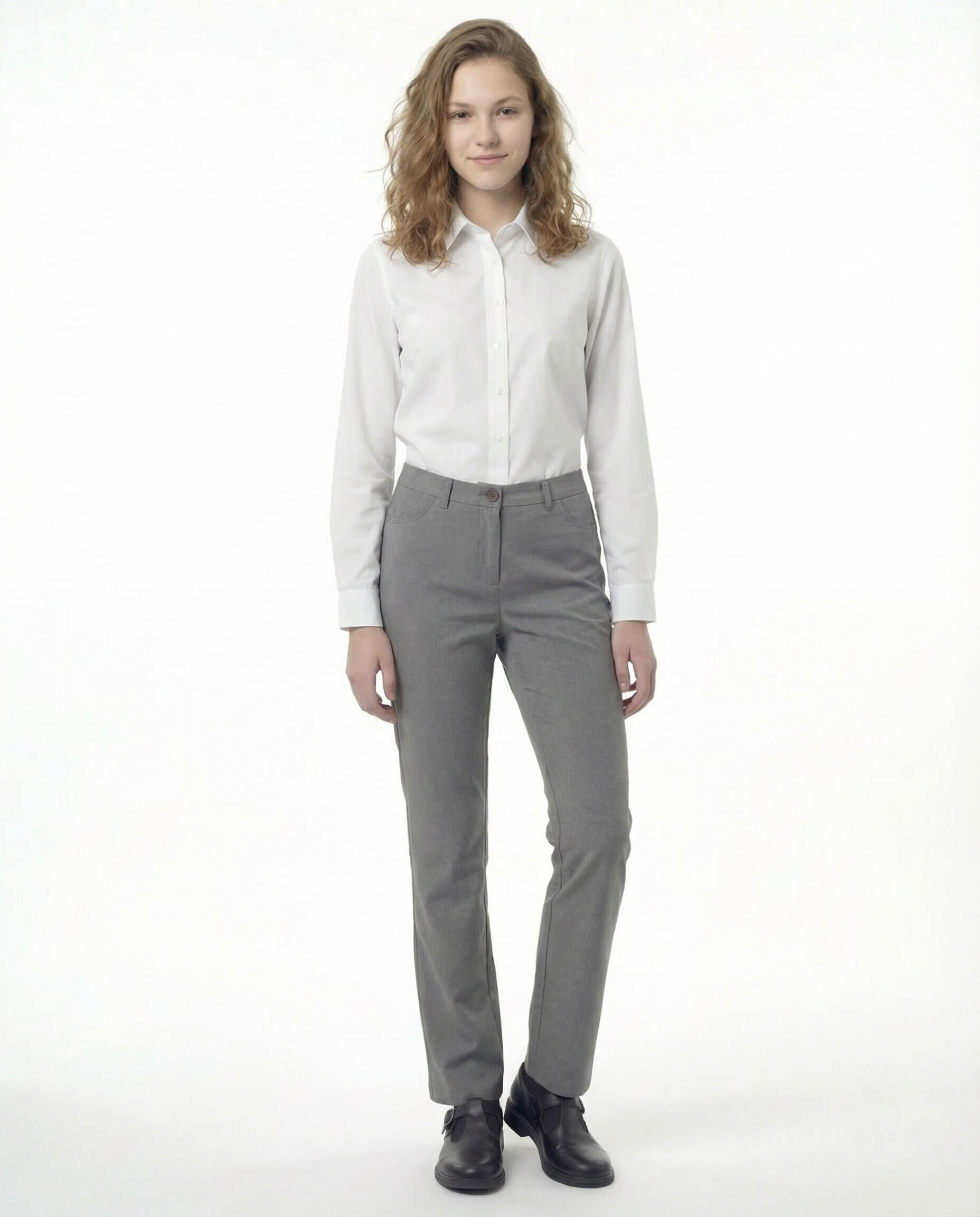 Pantal&oacute;n escolar gris mujer