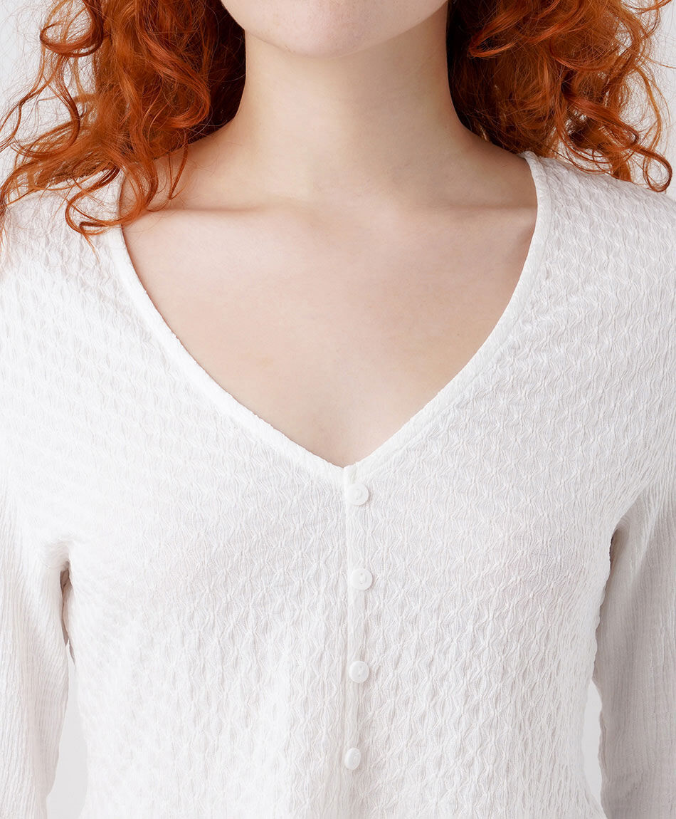 Camisa mujer jacquard botones