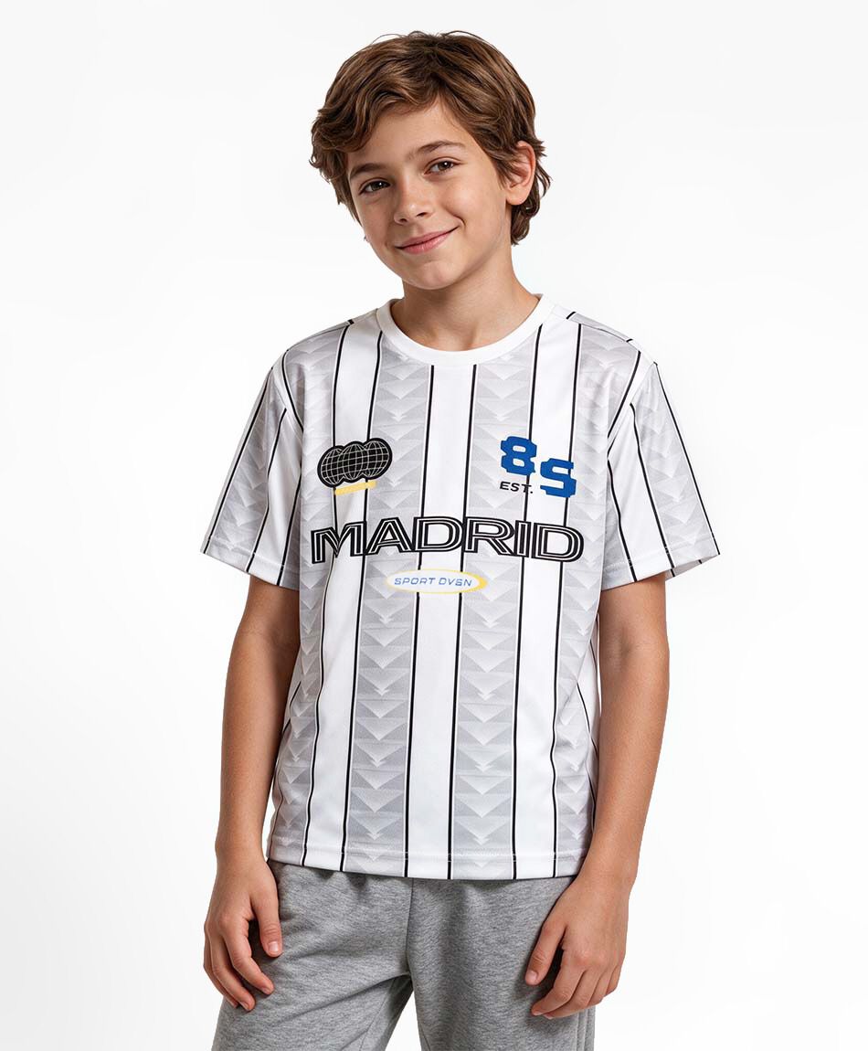 Remera ni&ntilde;o f&uacute;tbol madrid