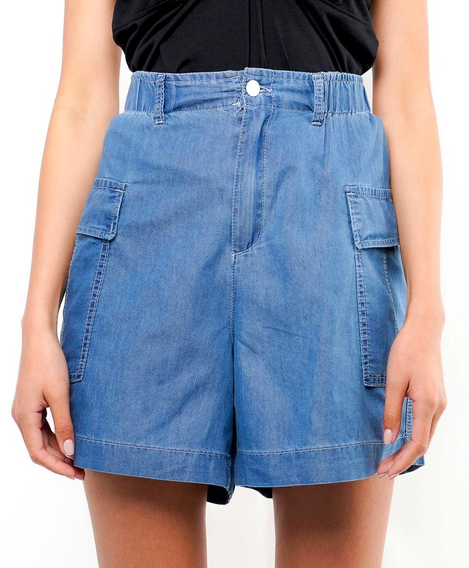 Short mujer  pollera cargo tencel