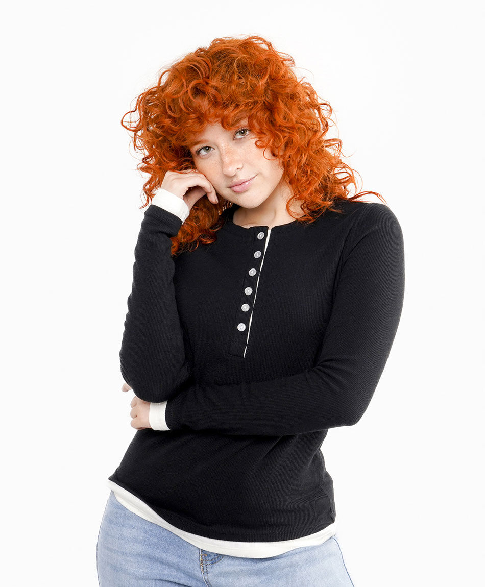 Remera mujer cuello abotonado white