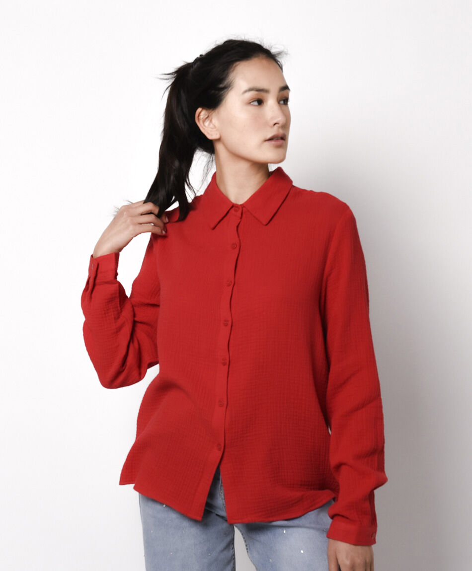 Camisa mujer camisera roja