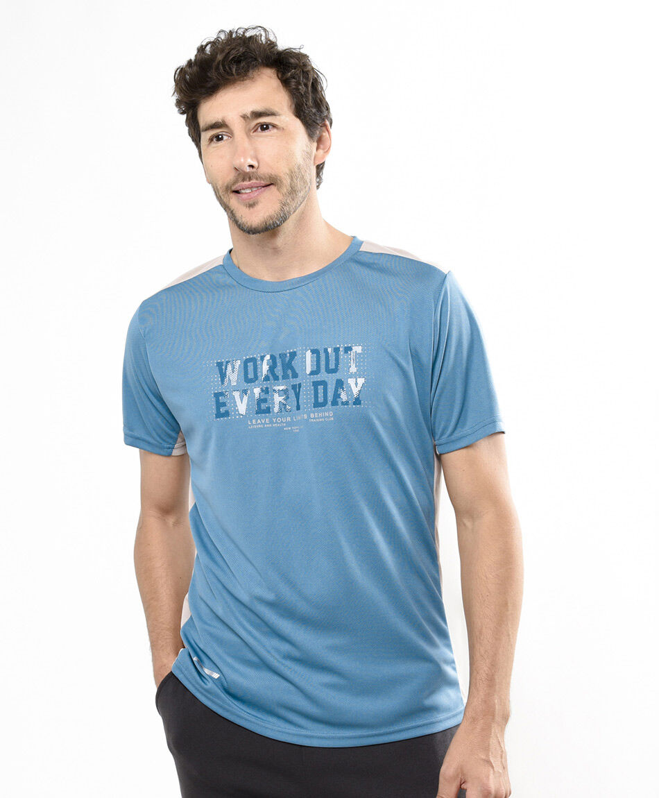 Remera deportiva hombre frase malla